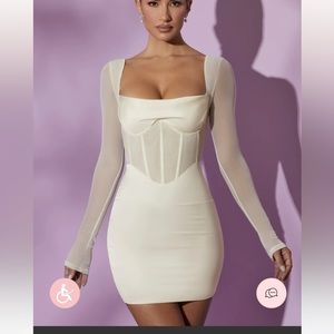 Oh Polly Long Sleeve Mesh Corset Dress